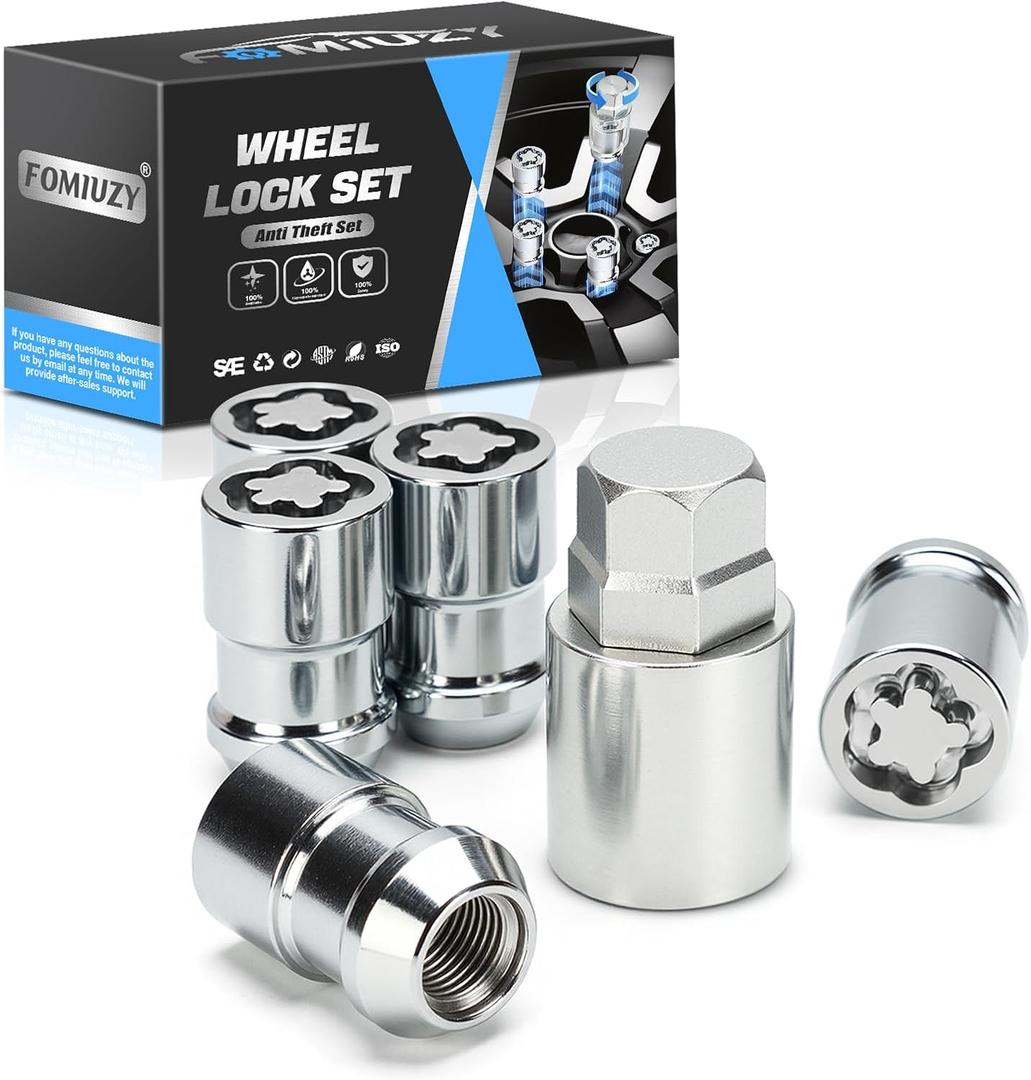 Wheel Lock Lug Nut Set 1/2-20 Anti Theft Fit Jeep Grand Cherokee Liberty Wrangler JK Sahara Unlimited Rubicon X CJ5 CJ6 CJ7 Ford Bronco Dodge Ramcharger 5 Locking Security Nuts Replace 24538
