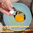 Egg Yolk Separator, Stainless Steel Egg White Splitter Separator Filter Remover Tool Home Kitchen Gadget Accessories for Cooking Baking Easy Separation (Silver)