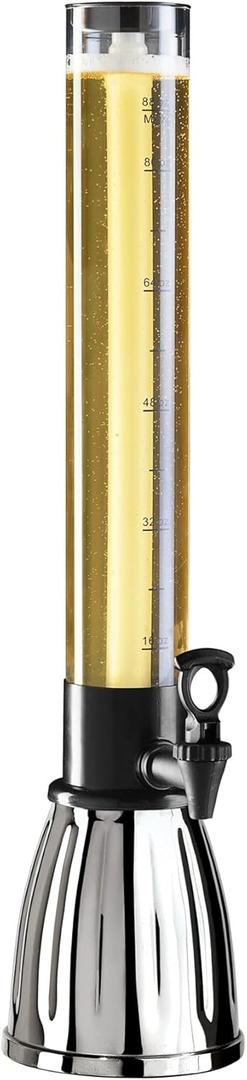 OGGI Beer Tower 88oz - Beverage Dispenser with Spigot & Ice Tube, Margarita Tower, Mimosa Tower, Perfect Drink Dispensers for Parties, Drink Tower, Holds 6 Pints of Beer  Stainless