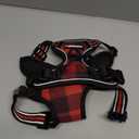 Rabbitgoo Dog Harness No Pull with 2 Leash Clips, Adjustable Soft Padded, Reflective Oxford No Choke Pet Vest with Easy Control Handle for Medium Sized Dogs, Red Plaid, M