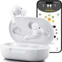 Kingwell OTC Hearing Aids Rechargeable, Bluetooth Hearing Aids for Seniors with Smart App Enabled Calls On iOS/Android, Authentic Sound Quality, 32 DSP Channel Noise Cancellation (Slightly Larger, White)
