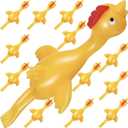 Easter Chicken Slingshot 12-Pack Easter Basket Stuffers Essentials Egg Fillers Funny Gag Gifts for Kids Party Favors Bulk, Mini Flying Rubber Chicken Toys for Kids Age 3-5-7 4-8-12 Year Old Boys Teens