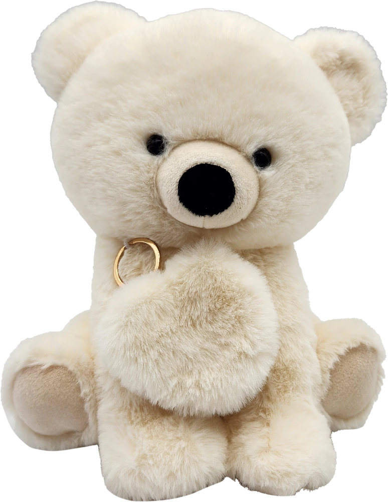 Holiday Home 10-Inch Plush Bear with Keychain - Ivory