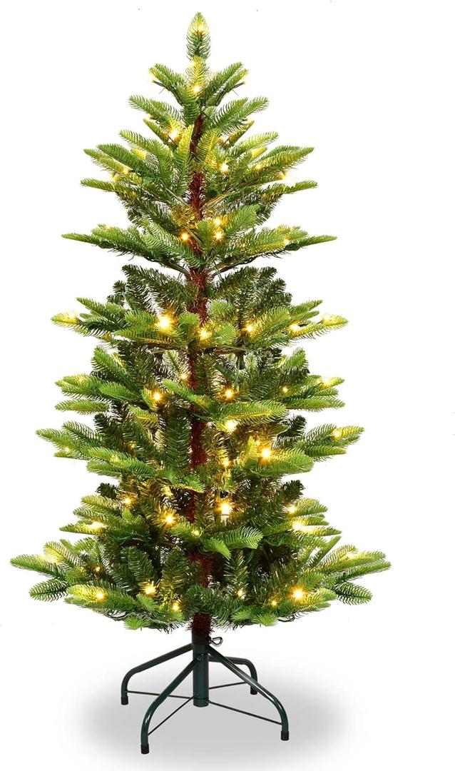 Christmas Tree 4Ft Prelit Artificial Xmas Trees 100 Lights 298 Branch Tips for Realistic Full Appearance
