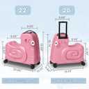 Kids Ride-on Luggage with Spinner Wheels Suitcase, Kid's Ride-On Suitcase Help Your Child Relax, Carry On Trolley Luggage with Password Lock (Pink, 22 inches)