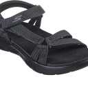 Skechers Performance Women's GO WALK FLEX SANDAL - SUBLIME, Black/ Black, 9