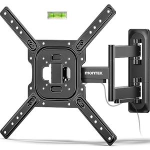 monTEK Full Motion TV Wall Mount Bracket for 23-65 Inch TVs up to 77 lb
Single-Stud Articulating Arm Extends 17 in, Corner Mount, Swivel, Tilt, Retracts to 2.08 in, 4X Load Tested, VESA 400x400 mm