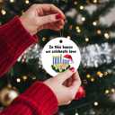 3 x Hanukkah Christmas Ornaments Gifts for Women, Jewish Chanukah Ceramic Ornament for Christmas Tree (Dark Blue)