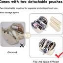BOYATU Travel Makeup Bag Organizer Cosmetic Bag: 3 Pcs Set Make up Bags for Women with Handle - Waterproof Vegan Leather Toiletry Bags Travel Essentials Pouch with Compartments (C-04-White)