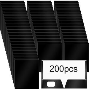 Yeaqee 200 Pack Paper Pocket Folders with 2 Pocket Glossy Laminated Letter Size File Folders Bulk Paper Portfolios with File Presentation for School,Office,Home,Bussines,Teacher, College(Black)
