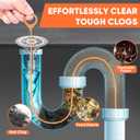 2 x 51inch Drain Hair Remover(6pack),34inch Drain Clog Remover(1pack),Drain Auger Cleaner Tool Set For Toilet, Kitchen Sink, Bathroom Tub, 7 Pack