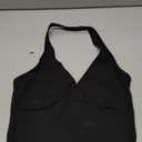 YFANG Women's Sexy Halter Deep V Neck Crop Tank Top Backless Sleeveless Slim Fitted Going Out Summer Top Black Small