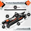 AV Steel Floor Jack 2.5 Ton (5500 lbs), Low Profile Floor Jack with Single Piston Pump, Heavy Duty Steel Hydraulic Jack for Car, Jack for Car with Lifting Range 3.4'' to 14.6''