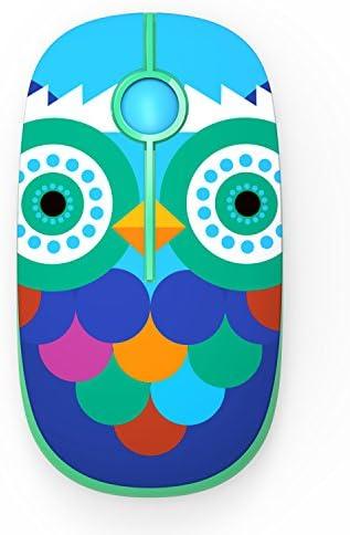 Unipows Wireless Mouse - 2.4G Slim Portable Computer Mouse with Nano Receiver, Less Noise Mobile Optical Mice for Notebook, PC, Laptop, Desktop (Owl Blue)
