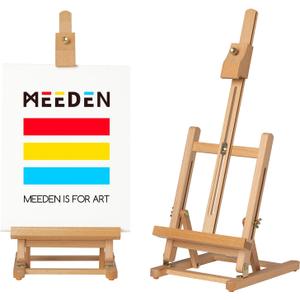MEEDEN Tabletop Easel for Painting H-Frame, Adjustable Painting & Display Table Top Easel Stand, Hold Canvas up to 16", Sturdy Beech Wood Table Art Easel for Adults, Kids, Beginners