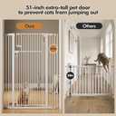 51-inch Extra Tall Pet Gate for Cats & Dogs,White | Fits widths of 31.5-42.5,Extra Tall Design, Pressure/Screw mounted, Suitable for Indoor Doorways liveing Room