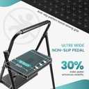 Smug Step Ladder, 2 Step Stool Foldable with Anti-Slip Pedal & Comfortable Handrail, 800lbs Capacity Sturdy Steel Ladder, Protable Heavy Duty Step Stool for Kitchen, Garage & Outdoor Use, Black