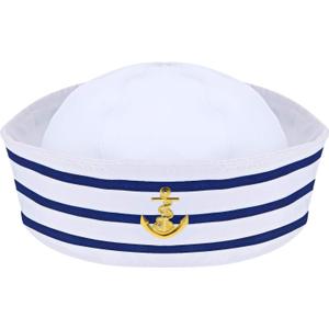 Syhood Sailor Hat White Sailor Captain Cap for Men Women Kids Adult Halloween Cosplay Costume Accessories