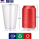 JOLLY CHEF 14 oz Clear Plastic Cups, 200 Pack Heavy-duty Party Glasses, Disposable plastic cups for wedding Cocktails Tumblers, Ideal for Wedding & Party