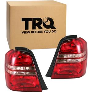 TRQ 2 Piece Driver & Passenger Side Tail Light Assembly Set Compatible with 2001-2003 Toyota Highlander TO2818119 TO2819119