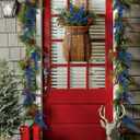 Hollyone 20 Pcs Glitter Christmas Tree Picks and Sprays Artificial Eucalyptus Branches 13" Blue Eucalyptus Leaves Picks Stems for Christmas Tree DIY Garland Wreath Crafts Home Decoration