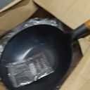 YOSUKATA 11.8" Carbon Steel Wok Pan Pre-Seasoned Flat Bottom Pow Wok for Stir Fry, BBQ, Grill & Camping Traditional Japanese Chinese Cookware Compatible with Induction, Electric, Gas, Open Fire