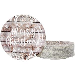 Juvale 80-Pack Merry Christmas Paper Plates - 9 Inches Decorative Paper Plates, Christmas Decorations for Holiday Parties & Family Gatherings