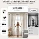 HEI! DEAR 2 Pack Black Curtain Rods for Windows 28 to 48 Inch (1.5-5ft), 1 Inch Adjustable Curtain Rod,Heavy Duty Curtains Rod, Thicken Sturdy Drapery Rods, Matte Black,30"-58"
