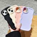 Slim Fit Case for iPhone 15 Plus and iPhone 14 Plus 6.7-Inch, Wave Frame, Cute Soft TPU Thin Protective Phone Cover for Women, Light Purple
