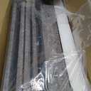 CUYOCA Storage Ottoman Bench Foldable Seat Footrest End of Bed Ottoman with Flipping Lid for Living Room, 75L, 30 inches Linen Fabric Grey