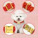 Medium Christmas Dog Collar,Adjustable Dog Christmas Collar, Red Plaid Puppy Collar, Cute Dogs Collars Holiday Collars for Girl Boy Dogs-M