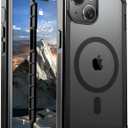 Magnetic for iPhone 15 Case, [Compatible with MagSafe][Military Grade Drop Protection][Heavy Duty Protection][Non-Slip][Shockproof] 2-Layer Durable Bumper Phone Case 6.1''-Black