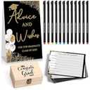 114 Pcs Graduation Party Favors 101 Advice Cards for The Graduate Advice Wishes with Wood Box and 12 Colors Pens Graduation Games Decoration for High School College Celebration Gift