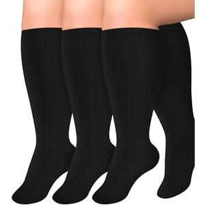 Diu Life 3 Pairs Plus Size Compression Socks for Women and Men Wide Calf Extra Knee High Support for Circulation