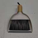 MR.SIGA Mini Dustpan and Brush Set, Portable Cleaning Brush and Dustpan Combo with Bamboo Handle, 1 Set (White)
