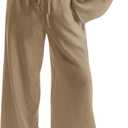 Women's Cover Up Beach Pants Drawstring Waist Wide Leg Loose Bathing Suit Cover Up Pants Beige X-Large (Beige, XL)