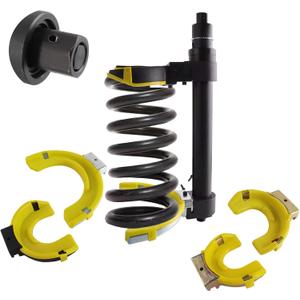 Macpherson Strut Spring Compressor Tool Kit Universal Interchangeable Fork Coil Extractor Tool Set with Safety Guard and Storage Box Allow Impact Wrenches