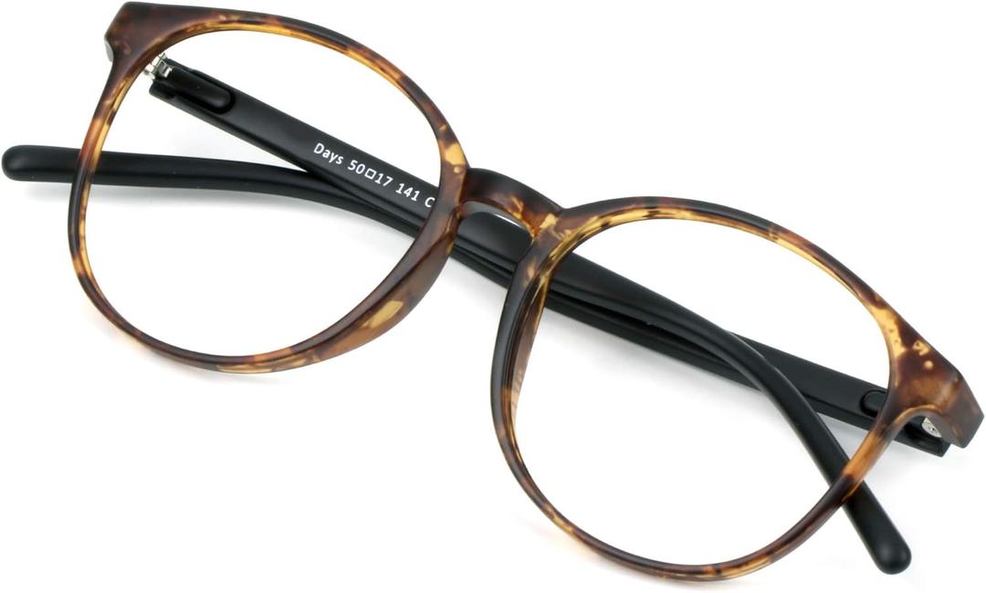 VisionGlobal Blue Light Blocking Glasses for Women/Men, Anti Eyestrain, Computer Reading, TV Glasses, Stylish Oval Frame, Anti Glare(Tortoise,+1.75 Magnification) (02_Days_Tortoise)