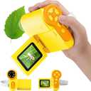 1000X Microscope for Kids 8-12, 4K HD Screen with 6 LED Lights, Portable Microscope for Outdoor STEM Learning, Rechargeable Science Kit, Birthday Easter Gifts for Kids (Yellow)