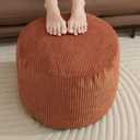Pouf Ottoman Foot Stools Ottoman with Foam Small Corduroy Ottomans for Living Room Ottomans Pouf 20x15 Floor Poufs Foot Rest for Office Chair Orange Foot Stool Small