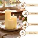 12-Pack Ivory Pillar Candles Bulk Set - 2x3, 2x4, 2x6 Inch Unscented Dripless Pillar Candles for Weddings, Home Decor & Centerpieces - Clean Burning Smokeless Decorative Candles