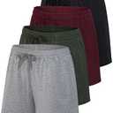 Real Essentials 1 Pack: Womens Athletic Dry-Fit Lounge Shorts with Zipper Pockets, L