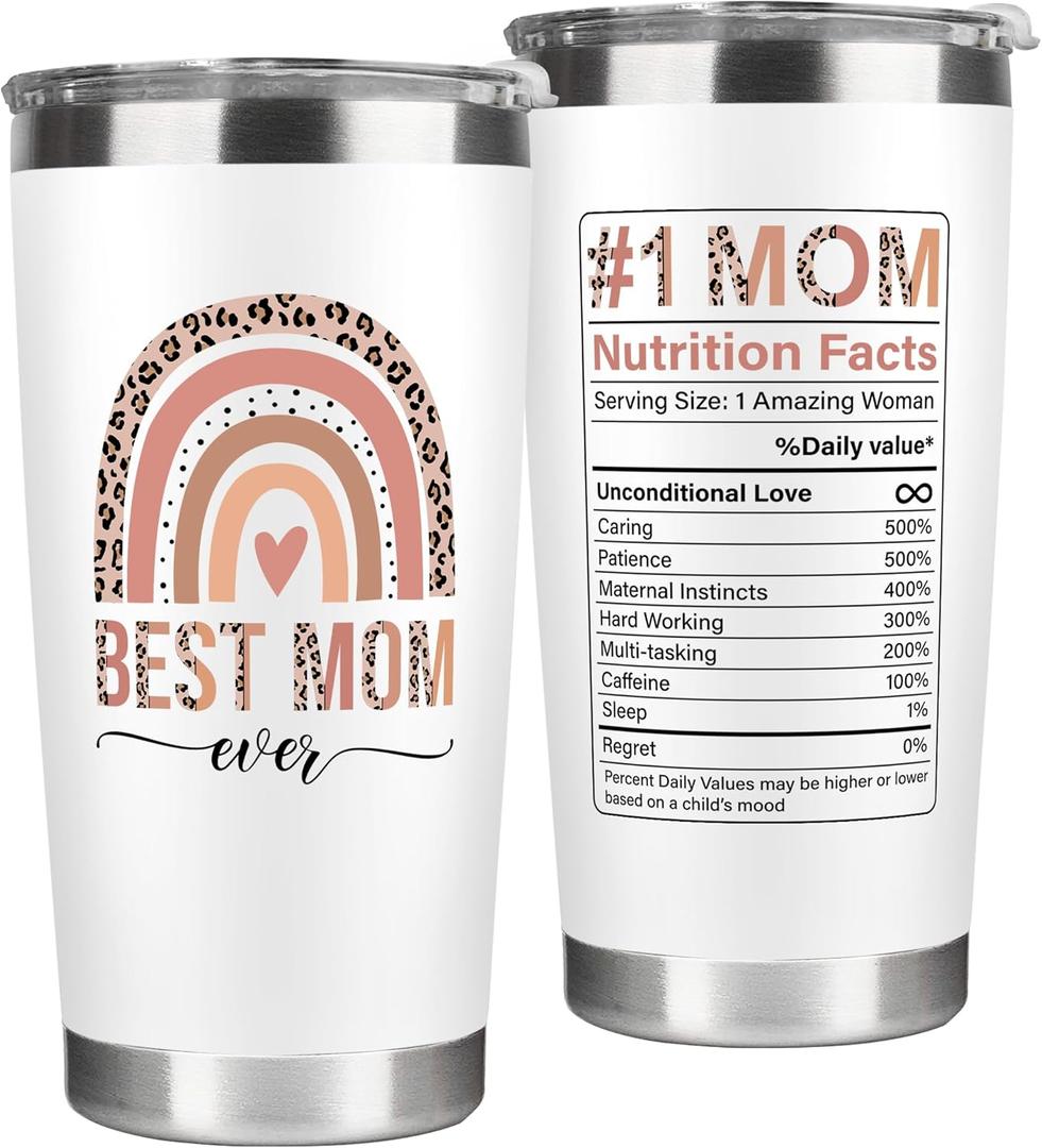 TEEZWONDER Birthday Gifts for Mom from Daughter Son - 20 oz Stainless Steel Tumbler with Lid - Mothers Day Birthday Gifts for Mom Mama Mother in Law Stepmom, Regalos para Mamá Tumblers for Women