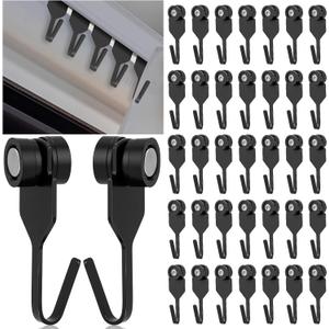 AceOrbit 50 Pcs Gazebo Curtain Hooks Metal Mosquito Netting Track Hook Black Plastic Wheel Ceiling Small Gazebo Replacement Accessories for Spring Summer Outdoor String Lights Garden Pergola Awning