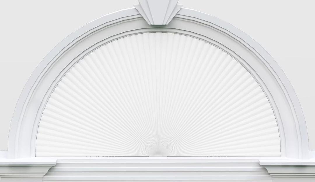 Myshade Arch Window Shades Half Circle Light Filtering Cellular Shades Cordless No Drill Blinds for Windows Half Moon Honeycomb Fabric No Tools Shades Easy Install (1PCS White 24" W X 12" H)