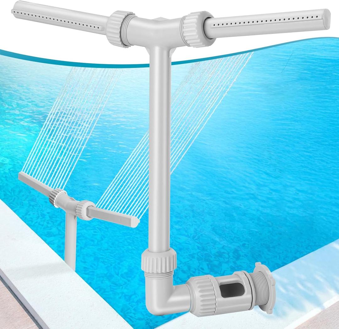 Pool Fountain for Above and In-Ground Pools, Adjustable Dual Spray Waterfall Sprinkler Cooler for Pool,Above GroundPool,Accessories,Swimming Pool Spa Water Fountain