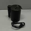 Elite Gourmet Dual Voltage 120-230V, Travel Double Wall Insulated Cool-Touch, 0.6L Electric Kettle Stainless Steel Interior, Hinged-Locking Lid, Auto Shut-Off, Boil Dry Protection, Black