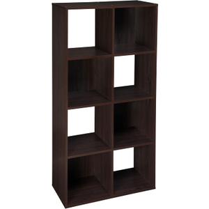ClosetMaid Cubeicals 8 Cube Storage Shelf Organizer Bookshelf, Stackable, Vertical or Horizontal, Easy Assembly, Wood, Espresso Finish