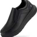 FitVille Wide Slip on Shoes for Men Black Dress Shoes Leather Loafers Business Casual Shoes, Comfortable Simple Shoes - EasyWalk V1