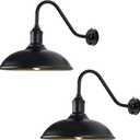 Outdoor Barn Light Fixtures - 21 Inch Dusk to Dawn Exterior Farmhouse Lighting Barn Light for House with Anti-ponding Bottom, Barn Lights Outdoor Gooseneck Lighting (21" Diameter, 2 Pack)